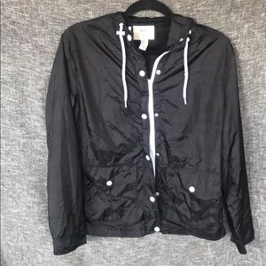 Black and White Minimalist Forever 21 Rain Jacket